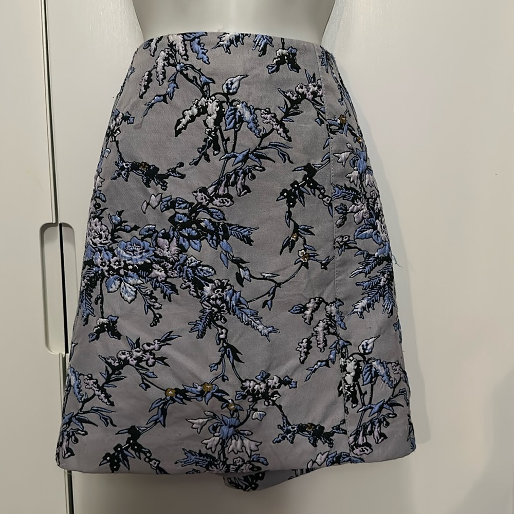 Purple floral loft skirt